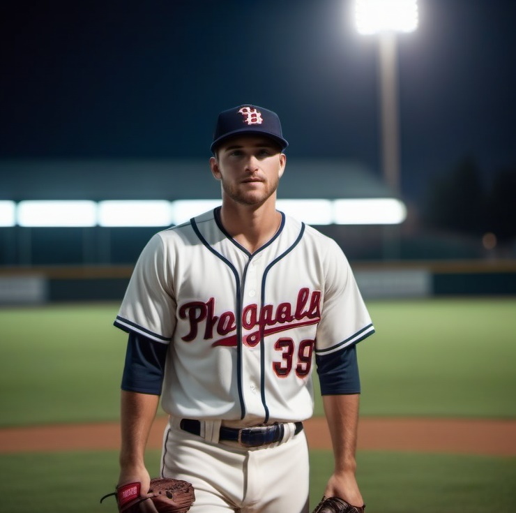 A baseball player on a field